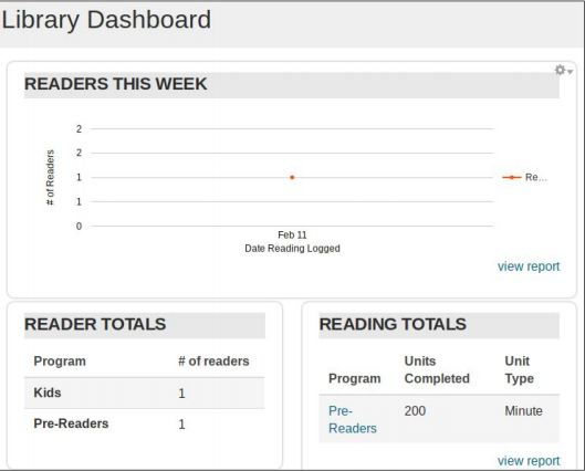image of library dashboard